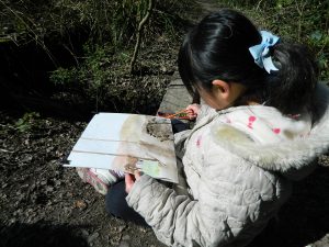 Watercolour painting at the park