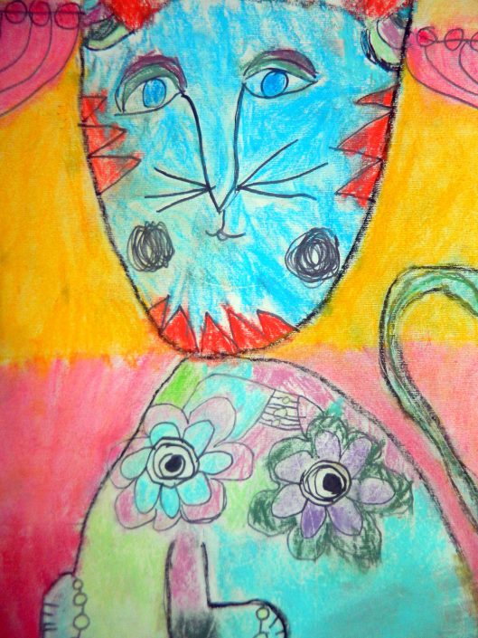 Laurel Burch inspired cat