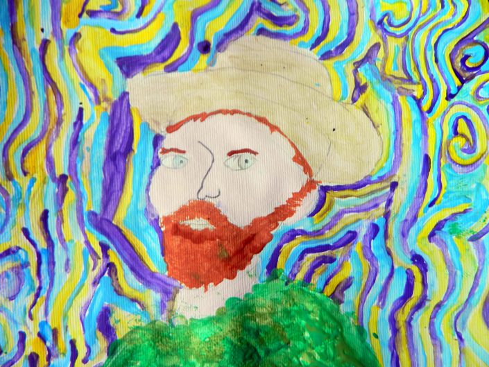 van Gogh style 3/4 portrait