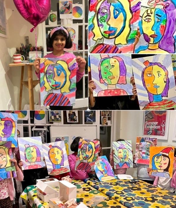 Party time! Our birthday girl selected Picasso-inspired cubist faces for her special occasion Party time! Our birthday girl selected Picasso-inspired cubist faces for her special occasion