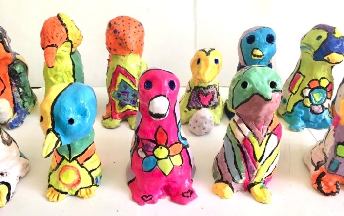 Pop art clay penguins Pop art clay penguins